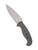 Spyderco Temperance Sprint Run fixed blade knife - shown out of sheath obverse.  Satin Cru-Wear steel serrated edge blade.  Gray FRN handle.  Model FB05SGY.
