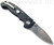 Demko Knives National Knives, LLC Exclusive MG AD-20 spear point folding knife with thumb stud - shown open pocket clip side.  Stonewash MagnaCut stainless steel plain edge blade.  Black carbon fiber handle.