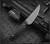 RMJ Tactical Unmei fixed blade knife - shown out of sheath obverse.  Platinum Gray Cerakote Nitro-V stainless steel plain edge blade.  Black G-10 handle.  Model K-UN-NITROV-PG-BK.