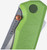 Tactile Knife Co Chupacabra Sprout limited edition folding knife with flipper tab - close up of pivot.  Stonewash MagnaCut stainless steel plain edge blade.  Green aluminum handle.  Model 20-CP-MCTU-ALSP