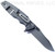 Rick Hinderer Knives Eklipse Spear Point folding knife with flipper tab and thumb stud - shown open lock side.  Working Finish S45VN stainless steel plain edge blade.  Translucent Green G-10 handle with Working Finish lock side.  Model KEK35SPE.