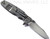 Rick Hinderer Knives Eklipse Spear Point folding knife with flipper tab and thumb stud - shown open lock side.  Stonewash S45VN stainless steel plain edge blade.  OD green G-10 handle with stonewash lock side.  Model KEK35SPE.