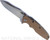 Rick Hinderer Knives Eklipse Spear Point folding knife with flipper tab and thumb stud - shown open presentation side.  Stonewash S45VN stainless steel plain edge blade.  FDE G-10 handle with stonewash lock side.  Model KEK35SPE.