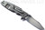 Rick Hinderer Knives Eklipse Spear Point folding knife with flipper tab and thumb stud - shown open lock side.  Stonewash S45VN stainless steel plain edge blade.  FDE G-10 handle with stonewash lock side.  Model KEK35SPE.
