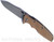 Rick Hinderer Knives Eklipse Spear Point folding knife with flipper tab and thumb stud - shown open presentation side.  Working Finish S45VN stainless steel plain edge blade.  FDE G-10 handle with Battle Bronze lock side.  Model KEK35SPE.