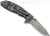Rick Hinderer Knives XM-18 3.0" Harpoon Tanto folding knife with thumb stud and flipper tab - shown open lock side.  Stonewash S45VN stainless steel plain edge blade.  FDE G-10 handle with Working Finish lock side.  Model KXM3000HT.
