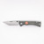 Chaves Knives Redencion Slip Joint folding knife with nail nick - shown open presentation side.  M390 stainless steel plain edge blade.  Stonewash titanium handle.  Model RDC-SJ-SWTI-CI.