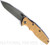 Rick Hinderer Knives Eklipse Harpoon Spanto folding knife with flipper tab and thumb stud - shown open presentation side.  Working Finish S45VN stainless steel plain edge blade.  Coyote G-10 handle with Battle Blue lock side.  Model KEK35HSA.