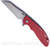 Rick Hinderer Knives Skinny XM-24 Wharncliffe folding knife with thumb stud and flipper tab - shown open presentation side.  Stonewash S45VN stainless steel plain edge blade.  Red G-10 handle with stonewash bronze lock side.  Model KXM40SKWC.