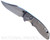 Rick Hinderer Knives Automatic XM-18 Bowie folding knife with push button - shown open presentation side.  Working Finish S45VN stainless steel plain edge blade.  Working Finish titanium handle.  Model KAXM35BO.