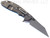 Rick Hinderer Knives Skinny XM-24 Wharncliffe folding knife with thumb stud and flipper tab - shown open lock side.  Working Finish S45VN stainless steel plain edge blade.  Black G-10 handle with Working Finish lock side.  Model KXM40SKWC.