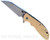 Rick Hinderer Knives Skinny XM-24 Wharncliffe folding knife with thumb stud and flipper tab - shown open presentation side.  Working Finish S45VN stainless steel plain edge blade.  Coyote G-10 handle with Working Finish lock side.  Model KXM40SKWC.