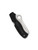 Spyderco Atlantic Salt folding knife with thumb hole - shown closed pocket clip side.  Satin H-2 stainless steel serrated edge blade.  Black FRN handle. Model C89SBK.