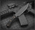 RMJ Tactical Jungle Combat fixed blade knife - shown out of sheath obverse.  Graphite Black Cerakote Nitro-V stainless steel plain edge blade.  Black G-10 handle.  Model K-JC-NV-GB-BK.