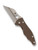 Spyderco Yojimbo 2 Sprint Run folding knife with thumb hole - shown open presentation side.  Stonewash 15V steel plain edge blade.  Brown G-10 handle. Model C85GPBN15V2.