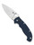 Spyderco Manix 2 XL folding knife with thumb hole - shown closed pocket clip side.  Satin SPY27 stainless steel plain edge blade. Cobalt Blue G-10 handle.  Model C95GPCBL2.