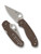 Spyderco Para 3 Sprint Run folding knife with thumb hole - shown open presentation side and closed pocket clip side.  Stonewash 15V steel plain edge blade.  Brown FRN handle.  Model C223PBN15V.
For reference only.
