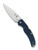 Spyderco Native Chief folding knife with thumb hole - shown open presentation side.  Satin SPY27 stainless steel plain edge blade.  Cobalt Blue G-10 handle.  Model C244GPCBL.