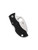Spyderco Manbug hawkbill folding knife with thumb hole - shown closed reverse.  Satin VG-10 stainless steel serrated edge blade.  Black FRN handle.  Model MBKHBS.