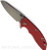 Rick Hinderer Knives XM-18 3.5" Sheepsfoot folding knife with thumb stud and flipper tab - shown open presentation side.  Working Finish S45VN stainless steel plain edge blade.  Red G-10 handle with Battle Bronze lock side.  Model KXM35SHF.