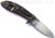 Rick Hinderer Knives XM-18 3.5" Sheepsfoot folding knife with thumb stud and flipper tab - shown open lock side.  Stonewash S45VN stainless steel plain edge blade.  Orange G-10 handle with stonewash bronze lock side.  Model KXM35SHF.