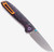 Tactile Knife Co Seasonal Release Vice Night Maverick folding knife with a thumb stud.  Shown open pocket clip side.  Stonewashed MagnaCut stainless steel plain edge blade.  Multi colored coated titanium handle.  Model 20-MV-MC01-TTVC.