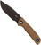 Zero Tolerance 0004 Fixed Blade Knife Logo Side.  Black 4.2" CruWear Steel Plain Edge Blade.  Brown Canvas Micarta Handle.  Model 0004.