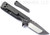 Chaves Knives Integral T.A.K. folding knife featuring a flipper tab - shown open lock side.  Satin M390 stainless steel tanto style plain edge blade.  Stonewash titanium handle.  Model CK-1C1-2A1B-1A0.