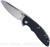 Rick Hinderer Knives XM-18 3.5" Sheepsfoot folding knife with thumb stud and flipper tab - shown open presentation side.  Stonewash S45VN stainless steel plain edge blade.  Black G-10 handle with stonewash bronze lock side.  Model KXM35SHF.