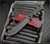 RMJ Tactical Combat Africa fixed blade knife - shown out of sheath.  Graphite Black Cerakote 80CrV2 steel plain edge blade.  Black G-10 handle scales.  Model K-CA-BL-BL.