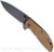 Rick Hinderer Knives XM-18 3.5" Spanto folding knife with thumb stud and flipper tab - shown open presentation side.  Working Finish S45VN stainless steel plain edge blade.  Coyote G-10 handle with Battle Bronze lock side.  Model KXM35SPA.