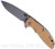 Rick Hinderer Knives XM-18 3.5" Spanto folding knife with thumb stud and flipper tab - shown open presentation side.  Working Finish S45VN stainless steel plain edge blade.  Coyote G-10 handle with Working Finish lock side.  Model KXM35SPA.