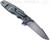 Rick Hinderer Knives Eklipse Harpoon Spanto folding knife with flipper tab and thumb stud - shown open lock side.  Stonewash S45VN stainless steel plain edge blade.  OD green G-10 handle with stonewash lock side.  Model KEK35HSA.