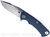 Rick Hinderer Knives Project X Clip Point folding knife with flipper tab - shown open presentation side.  Stonewash S45VN stainless steel plain edge blade.  Blue - black G-10 handle with stonewash blue lock side.  Model KPXSPE.