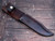 Rick Hinderer Knives KaBar Clip Point fixed blade knife - brown leather sheath only obverse.  Stonewash 3V steel plain edge blade.  OD green Micarta handle.  Model KKBAR3V.