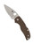 Spyderco Native 5 Sprint Run folding knife with thumb hole - shown open presentation side.  15V steel plain edge blade.  Brown G-10 handle.  Model C41GPBN15V5.