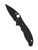 Spyderco Manix 2 Salt folding knife with thumb hole - shown open presentation side.  Black MagnaCut stainless steel plain edge blade.  Black G-10 handle.  Model C101GMCBKP2.