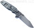 Rick Hinderer Knives Eklipse folding knife with flipper tab - shown open - stonewash titanium lock side.  Stonewash 3.5" hollow grind S45VN stainless steel plain edge blade.  Translucent Green G-10 handle scale.  Model KEK35SLHO