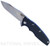 Rick Hinderer Knives Eklipse folding knife with flipper tab - shown open - presentation side.  Stonewash 3.5" hollow grind S45VN stainless steel plain edge blade.  Black G-10 handle scale.  Model KEK35SLHO