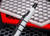 Tuff Writer Precision Press Special Mission ink pen - Tempest - close up of pocket clip.  White and Black aluminum body with black ink.