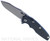 Rick Hinderer Knives Eklipse folding knife with flipper tab - shown open - presentation side.  Working Finish 3.5" hollow grind S45VN stainless steel plain edge blade.  Black G-10 handle scale.  Model KEK35SLHO
