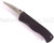 Emerson Knives CQC-7B SFS folding knife with thumb disk - shown open presentation side.  Satin 154CM stainless steel combo edge blade.  Black G-10 handle.  Model CQC-7B-SFS.