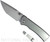 Chaves Knives Integral Redencion 229 folding knife featuring a thumb stud - shown open presentation side.  Stonewash M390 stainless steel tanto style plain edge blade.  Stonewash titanium handle.  Model CK-1C1-2B1A-1A0!