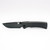 Chaves Knives Integral Redencion 229 folding knife featuring a thumb stud - shown open presentation side.  Stonewash grey PVD M390 stainless steel drop point style plain edge blade.  Stonewash grey PVD titanium handle.  Model CK-1C1-1C1A-4A15!