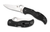 Spyderco Stretch folding knife with thumb hole - shown open presentation side and closed pocket clip side.  Satin VG-10 stainless steel plain edge blade.  Black FRN handle.  Model C90PBK.
For reference only.