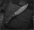 RMJ Tactical Jungle Combat fixed blade knife - shown out of sheath obverse.  Textured Graphite Black Cerakote Nitro-V stainless steel plain edge blade.  Black G-10 handle.  Model K-JC-NV-BT-BK.
