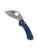 Spyderco Sprint Run Balance folding knife with thumb hole - shown open presentation side.  Satin CPM SPY27 stainless steel plain edge blade.  Cobalt Blue G-10 handle with a stainless steel lock side.  Model C141GPCBL.