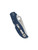 Spyderco Stretch 2 XL folding knife with thumb hole - shown closed pocket clip side.  Satin SPY27 stainless steel plain edge blade.  Cobalt blue FRN handle.  Model C258PCBL.