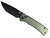 Chaves Knives Pro-Tech Collaboration Redencion 229 Tanto automatic knife - obverse shown.  Black S35VN stainless steel plain edge blade.  Green aluminum handle.  Model CK-1A10-2G3F-6D2