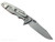 Rick Hinderer Knives Skinny Eklipse Slicer folding knife with flipper tab - shown open - lock side.  Working Finish 3.5" hollow grind MagnaCut stainless steel plain edge blade.  Orange G-10 handle scale with Working Finish lock side.  Model KEK35SKSLHO